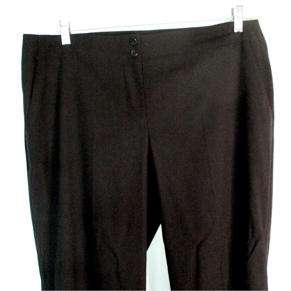 Chico's Women's Black Mid Rise Wide Straight Led Zip Front Dress Pants Size 16 - Picture 2 of 8